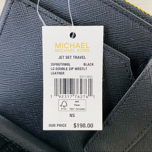 Michael Kors Jet Set Travel Large Double Zip Wristlet Wallet - Picture 7 of 9